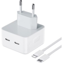 Schitec Dvıp N45 35W Yeni Nesil Apple Uyumlu Çift Type-C Port Compact Çıkışlı Ev Tipi Şarj Aleti Kablolu