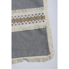 NDC Home Gri Antrasit Kalın Dantel Kırlent 43 x 43 cm