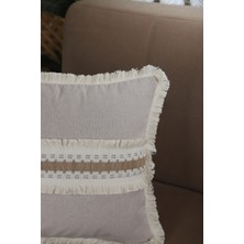 NDC Home Bej Kalın Dantel Kırlent Kırlent Kılıfı 43 x 43 cm