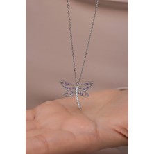 Nereze 925 Ayar Gümüş Mor Zirkon Taşlı Yusufcuk Model Kolye