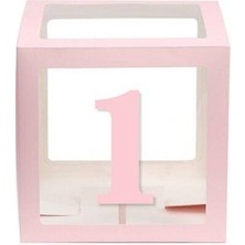 Şeffaf Kutu Rakam Pembe 1