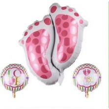 Ayak Folyo Balon Pembe 3 Lü Set