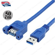 BK Teknoloji Panel Tipi Vidalı USB 3.0 Dişi / Erkek Uzatma KABLOSU-50CM