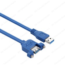 BK Teknoloji Panel Tipi Vidalı USB 3.0 Dişi / Erkek Uzatma KABLOSU-50CM