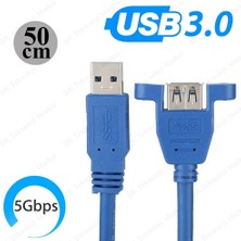 BK Teknoloji Panel Tipi Vidalı USB 3.0 Dişi / Erkek Uzatma KABLOSU-50CM