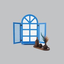 Koza Wood Art Dekoratif Duvar Ahşap Panjur Pencere Çiçeklik Duvar Rafı