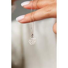 Papatya Silver Kadın Gül Model 925 Ayar Gümüş Kolye