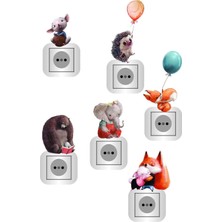Kt Grup Muhteşem Pastel Hayvanlar 6 Adet Priz Sticker Seti