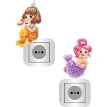 Kt Grup Pastel Deniz Kızları 2'li Priz Sticker
