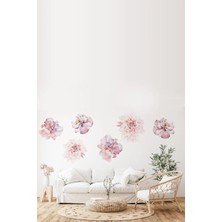 Kt Grup Pembe Şakayıklar Modern Duvar Sticker Seti