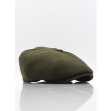 Külah Erkek Ingiliz Stili Yün Şapka Haki Kasket