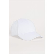 Külah %100 Pamuk Kadın Şapka Metal Kilitli Gabardin Kep - Beyaz