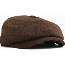 Külah Balıksırtı Desen 8 Parça Kasket - Kahve