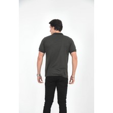 KMK Kombin  Baba Yakalı Cepli Desenli Model Klasik Kesim  T-Shirt