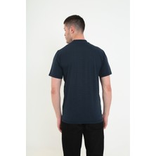 KMK Kombin  Baba Yakalı Cepli Desenli Model Klasik Kesim  T-Shirt