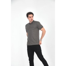 KMK Kombin  Baba Yakalı Cepli Desenli Model Klasik Kesim  T-Shirt