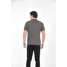KMK Kombin  Baba Yakalı Cepli Desenli Model Klasik Kesim  T-Shirt