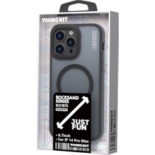 YoungKit iPhone 14 Pro Max Uyumlu Kılıf Magsafe Şarj Özellikli Rock Sand Serisi Kapak