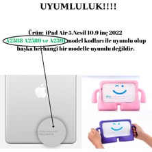 Wowacs Apple iPad Air 5.nesil 10.9 Inç 2022 A2588 A2589 A2591 Silikon Kollu Çocuklar Için Tablet Kılıfı