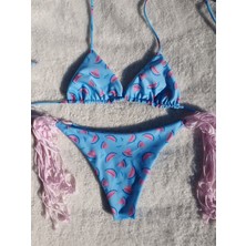 Meot Karpuz Desenli Brazilian Üçgen Bikini