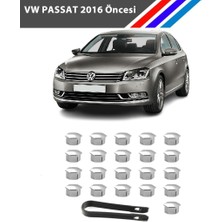 Otozet - Vw Passat Bijon Civata Kapağı Krom Renk 21 Parçalı Set 17MM 2016 Öncesi