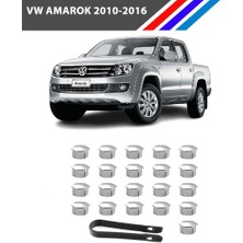 Otozet - Vw Amarok Bijon Civata Kapağı Krom Renk 21 Parçalı Set 17MM 2010-2016