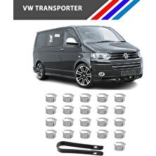 Otozet - Vw Transporter Bijon Civata Kapağı Krom Renk 21 Parçalı Set 17MM