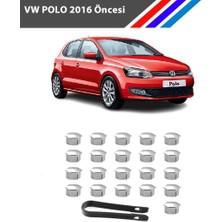 Otozet - Vw Polo Bijon Civata Kapağı Krom Renk 21 Parçalı Set 17MM 2016 Öncesi