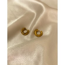 RO Accessories Gold Çelik Halka Küpe
