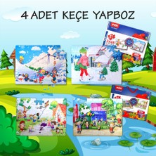 Lisinya LISINYA247 4 Set - 96 Parça  Kış ve Oyun Parkı 5+ Keçe Yapboz - 5 Yaş Puzzle