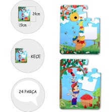 Lisinya LISINYA247  Elmacı Ayı 3+ Keçe Yapboz - 3 Yaş Puzzle