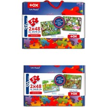 Lisinya LISINYA247 4 Set - 96 Parça  Orman ve Baykuş 5+ Keçe Yapboz - 5 Yaş Puzzle