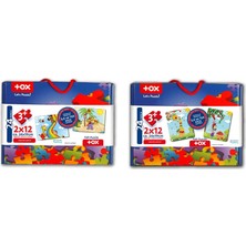 Lisinya LISINYA247 4 Set - 48 Parça  Gökkuşağı ve Elmacı Ayı 3+ Keçe Yapboz - 3 Yaş Puzzle