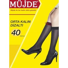 Müjde 24'lü 40 Denye Rahat Lastikli Orta Kalın Dizaltı Çorap Tüm Renkler