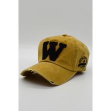 Külah Beyzbol Cap Vintage Erkek Şapka Eskitme Kep - Hardal