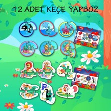 Lisinya LISINYA247 12 Set - 42 Parça  Deniz Canlıları ve Hayvanlar 2+ Keçe Yapboz - 2 Yaş Puzzle