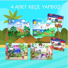 Lisinya LISINYA247 4 Set - 96 Parça  Origami ve Oyun Parkı 5+ Keçe Yapboz - 5 Yaş Puzzle