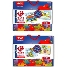 Lisinya LISINYA247 4 Set - 48 Parça  Uçak, Araba ve Gökkuşağı 3+ Keçe Yapboz - 3 Yaş Puzzle