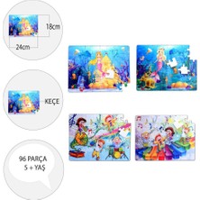 Lisinya LISINYA247 4 Set - 96 Parça  Müzik ve Deniz Kızı 5+ Keçe Yapboz - 5 Yaş Puzzle