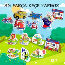 Lisinya LISINYA247 12 Set - 36 Parça  Hayvanlar ve Ulaşım Araçları 2+ Keçe Yapboz - 2 Yaş Puzzle