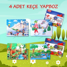 Lisinya LISINYA247 4 Set - 96 Parça  Orman ve Kış 5+ Keçe Yapboz - 5 Yaş Puzzle