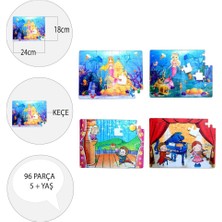 Lisinya LISINYA247 4 Set - 96 Parça  Deniz Kızı ve Sahne 5+ Keçe Yapboz - 5 Yaş Puzzle