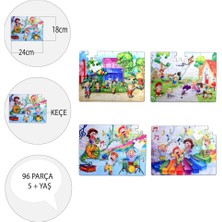 Lisinya LISINYA247 4 Set - 96 Parça  Oyun Parkı ve Müzik 5+ Keçe Yapboz - 5 Yaş Puzzle