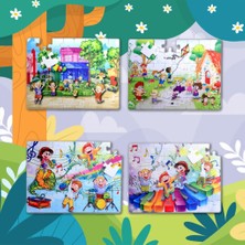 Lisinya LISINYA247 4 Set - 96 Parça  Oyun Parkı ve Müzik 5+ Keçe Yapboz - 5 Yaş Puzzle