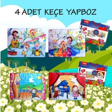 Lisinya LISINYA247 4 Set - 96 Parça  Müzik ve Sahne 5+ Keçe Yapboz - 5 Yaş Puzzle