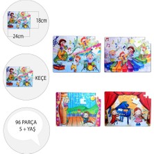 Lisinya LISINYA247 4 Set - 96 Parça  Müzik ve Sahne 5+ Keçe Yapboz - 5 Yaş Puzzle