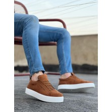 Bpm BA0104 Bağcıklı Taba Süet Beyaz Taban Spor Klasik Erkek Ayakkabı