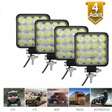 Dekohop Off Road 16 LED 4 Adet  Iş Makinesi Kamyon Traktör Projektör Çalışma ve Sis Lambası 48 Watt