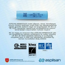 Aspilsan INR18650A28 3.7V 2800 Mah Lityum Iyon (Li-Ion) Şarjlı Pil – 5c