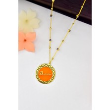 Papatya Silver 925 Ayar Gümüş Rüya Serisi Cam Boyalı Sonsuzluk Desenli Isimli Mineli Nazar Zincirli Kolye